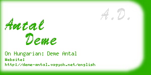 antal deme business card